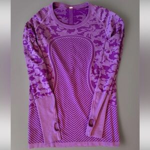 Lululemon Swiftly Tech Heathered Tender Violet Long Sleeve Crew Size 10
